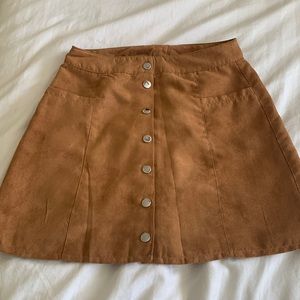 Faux suede brown mini skirt